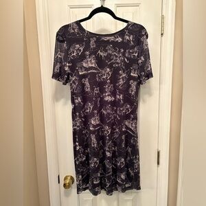 Stylish Black Graphic Mini Dress NWOT